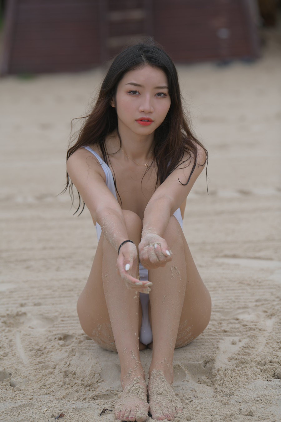 图片[4]-萌萌白色连体比基尼 -J1223 【658P】-花间社