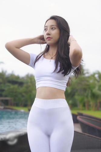 图片[2]-白色瑜伽裤柔情女孩 J1406 554P2V-21.1GB-花间社