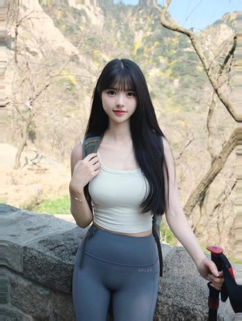 图片[9]-爱爬山的瑜伽裤MM，太甜美了！~-花间社