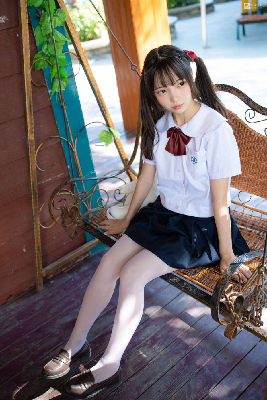 图片[3]-眼神好清澈的双马尾白丝女孩【75P】20019-花间社