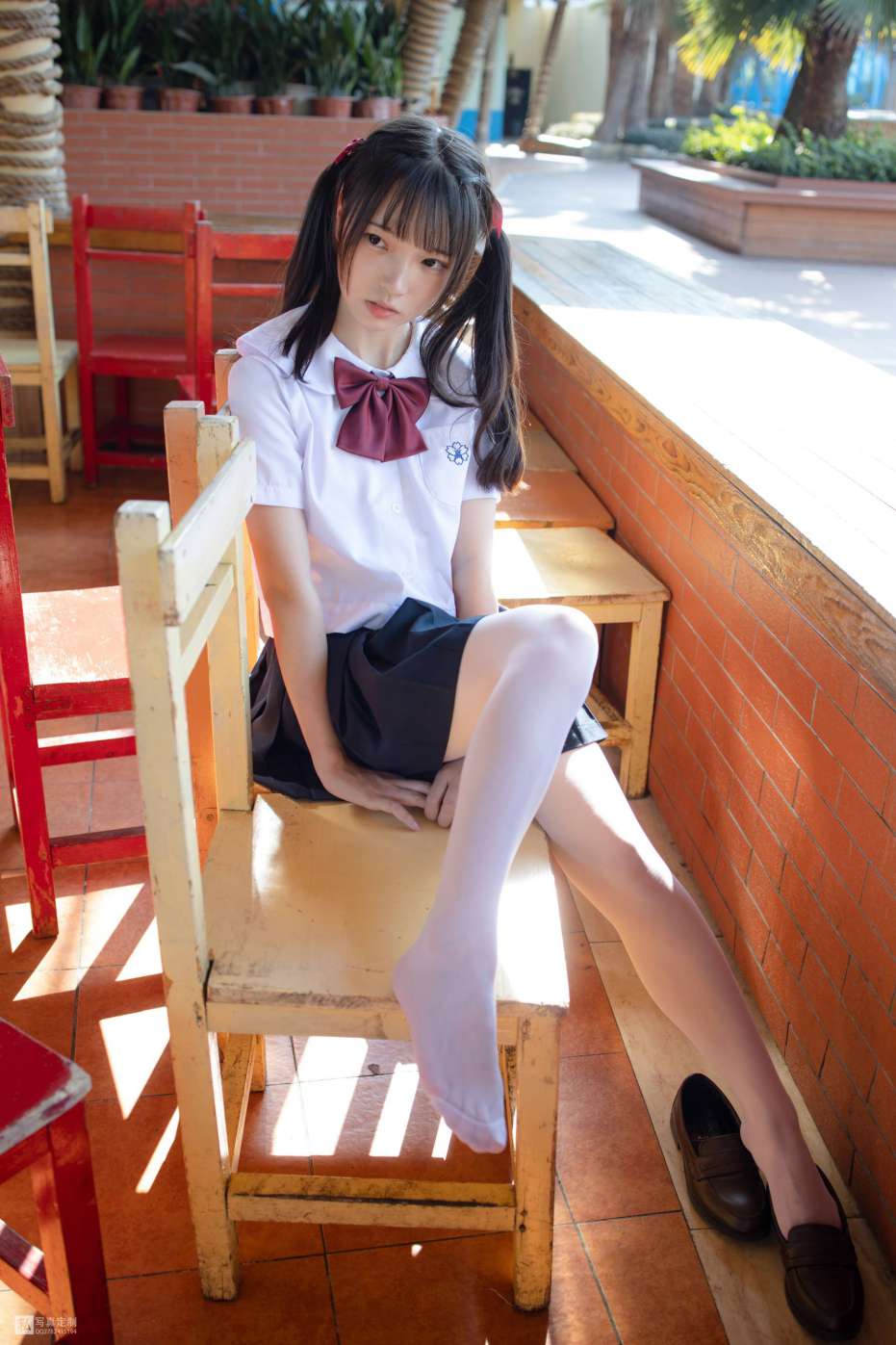 图片[1]-眼神好清澈的双马尾白丝女孩【75P】20019-花间社