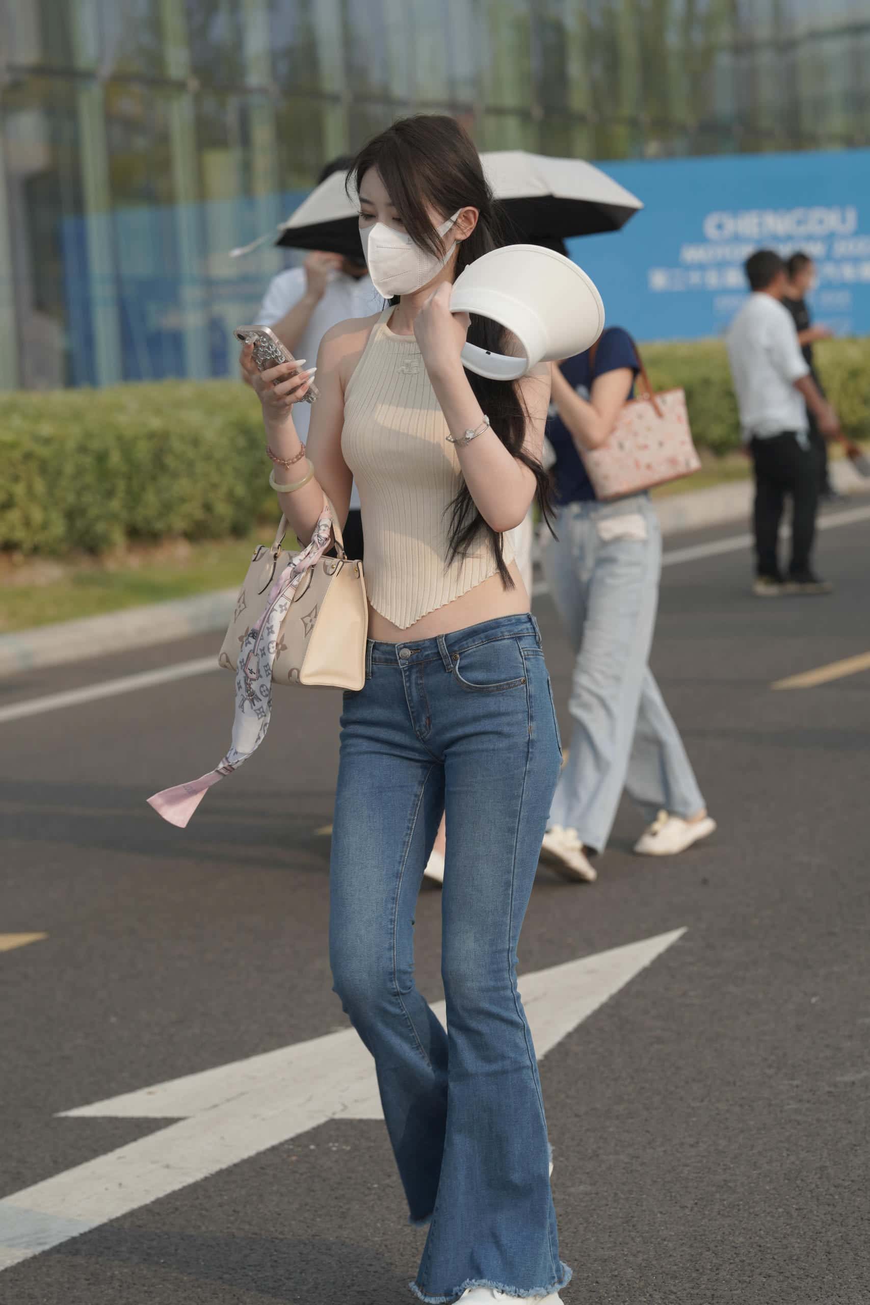 图片[2]-清纯喇叭牛仔裤女孩 -J3591【79P】-花间社