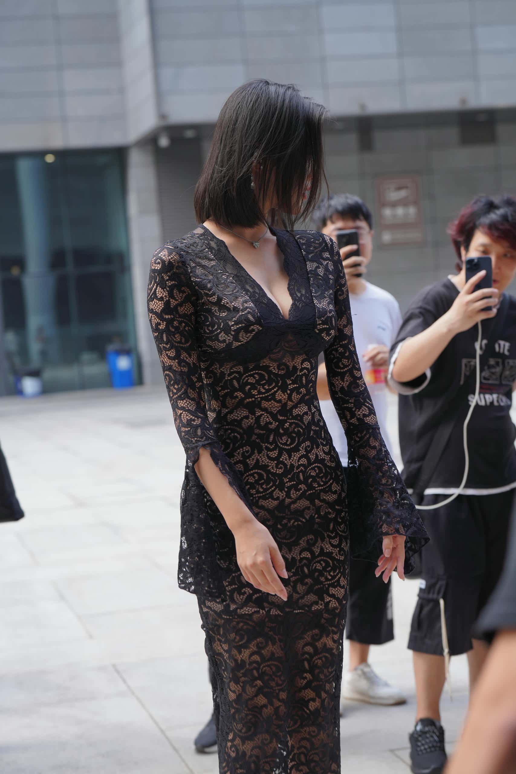 图片[3]-穿黑色透明长裙的姑娘 -J8257【175P】-花间社