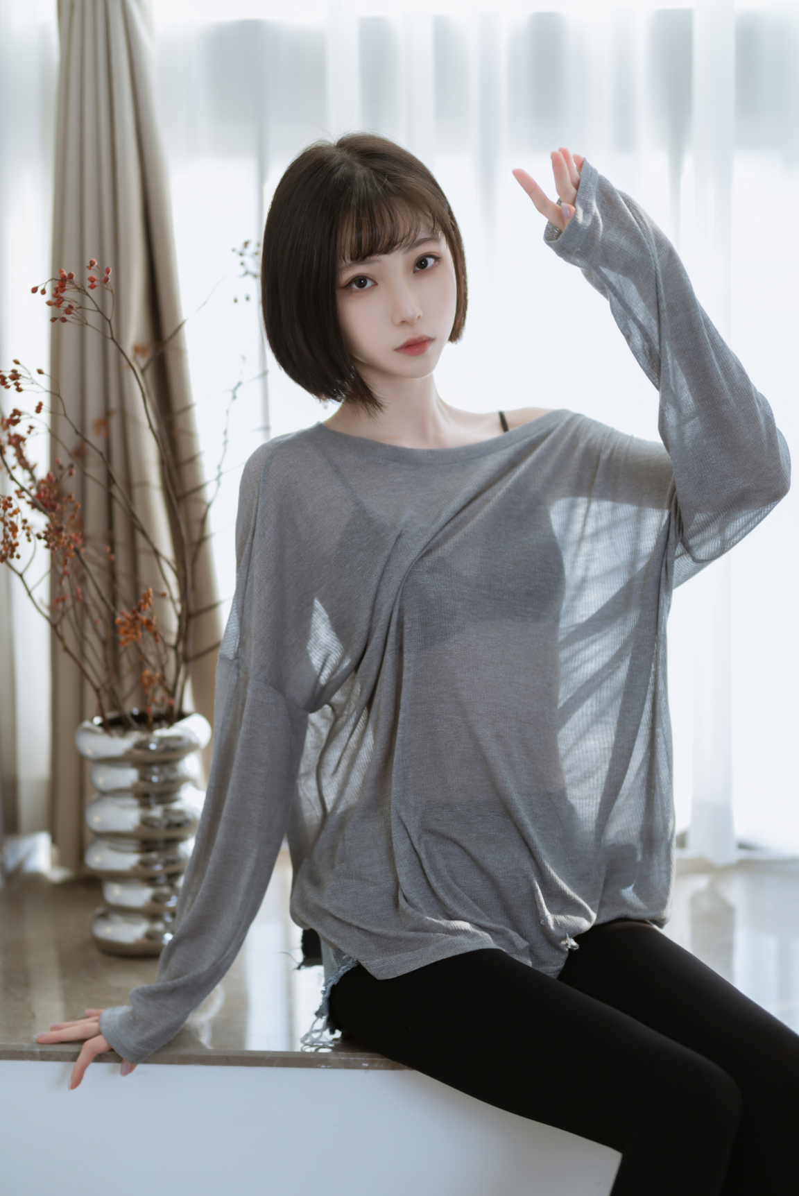 图片[3]-半透毛衣展现完美身材 -P2003 【40P】-花间社