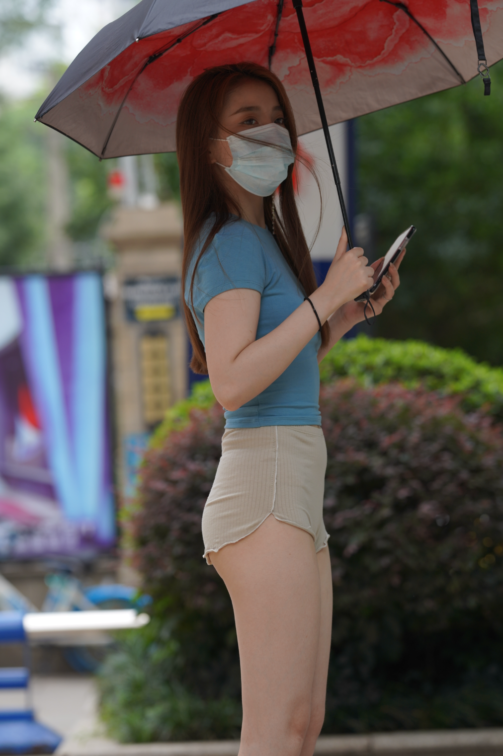 图片[2]-蓝T热裤长腿美女-10005【400P】-花间社