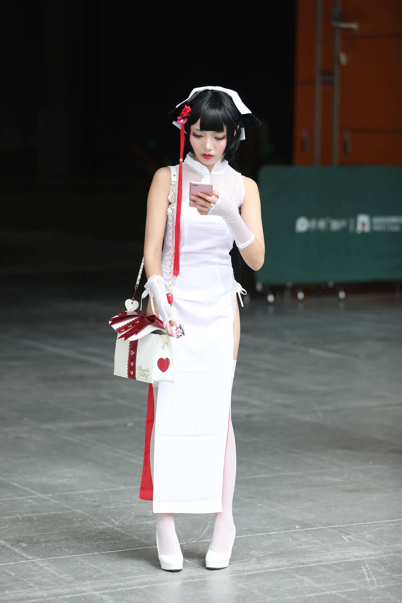 图片[3]-极品高开衩旗袍白色丝袜美腿美眉 -P3046 【62P】-花间社