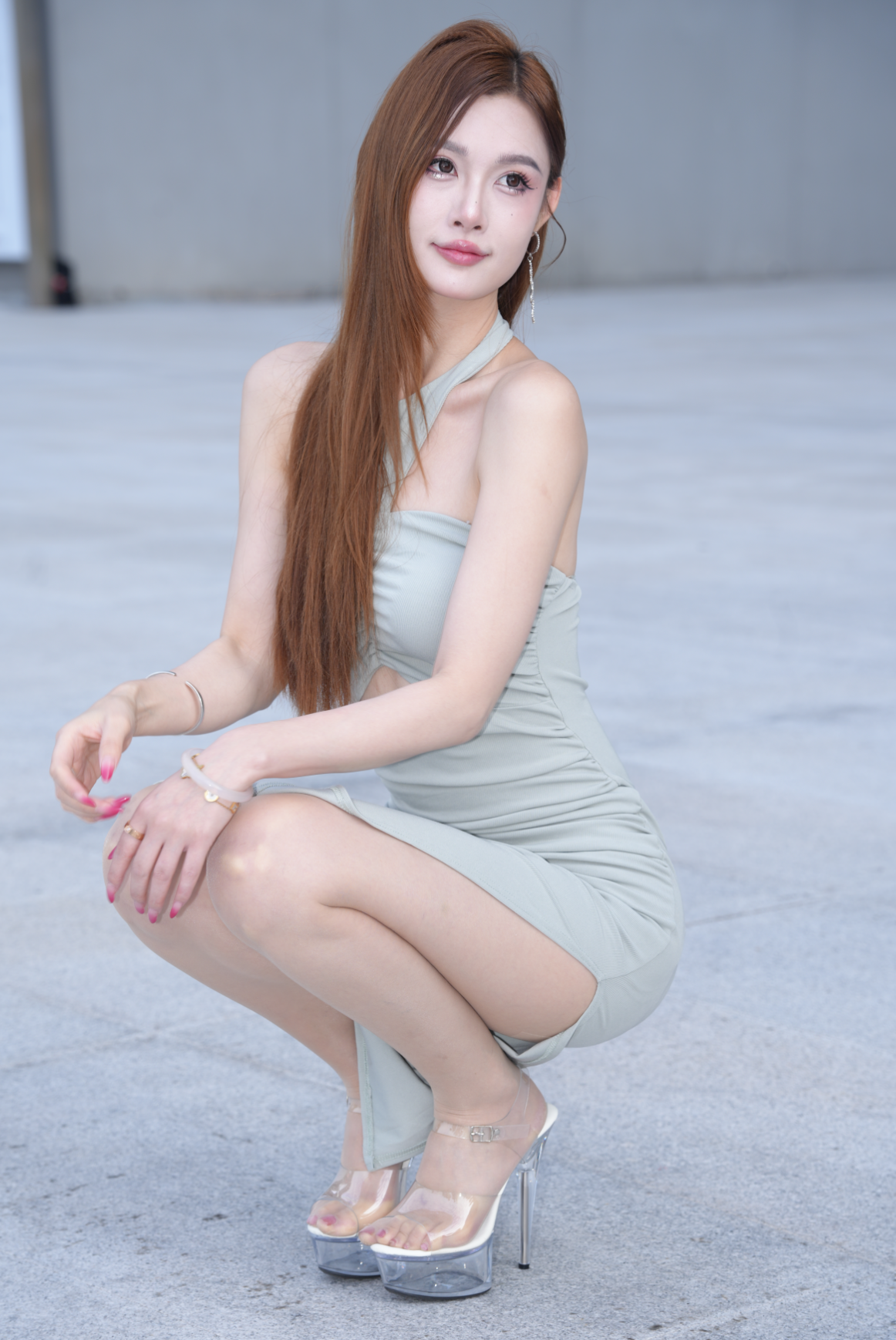 图片[3]-绿色修身裙 – J9943【103P14V-10.1GB】-花间社