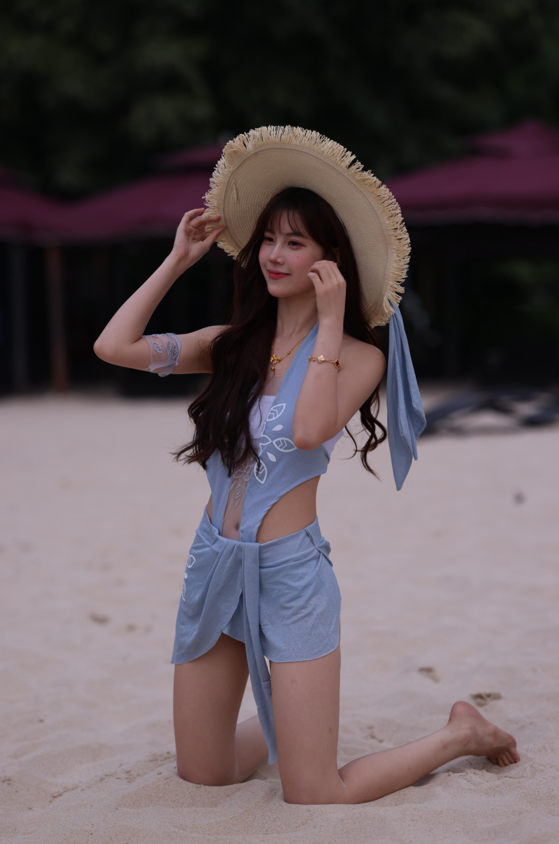 图片[1]-蓝色甜美少女 -J8412【176P-1.72GB】-花间社