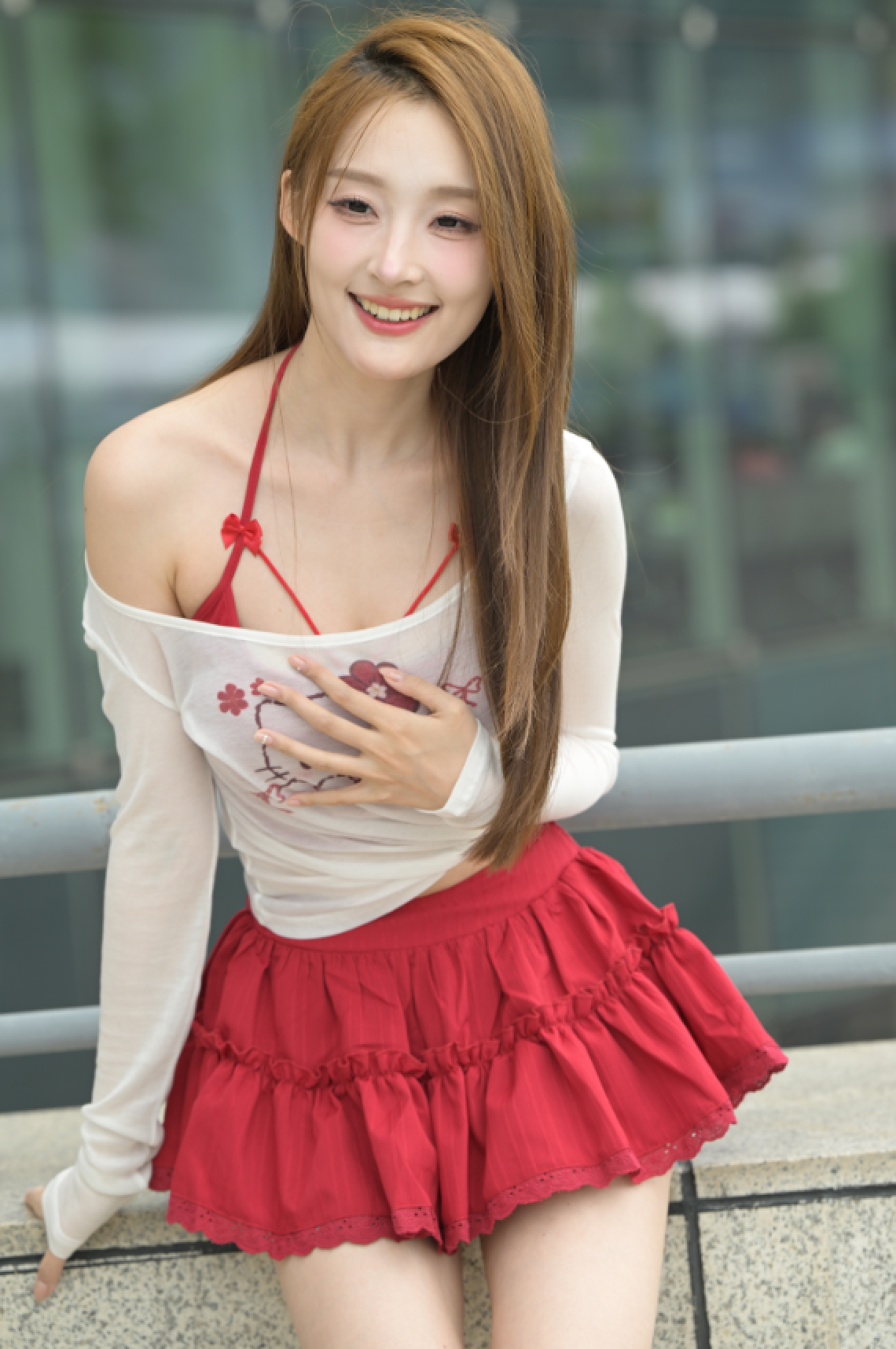 图片[2]-红裙甜妹小桂圆 – J9890【157P-3.24GB】-花间社