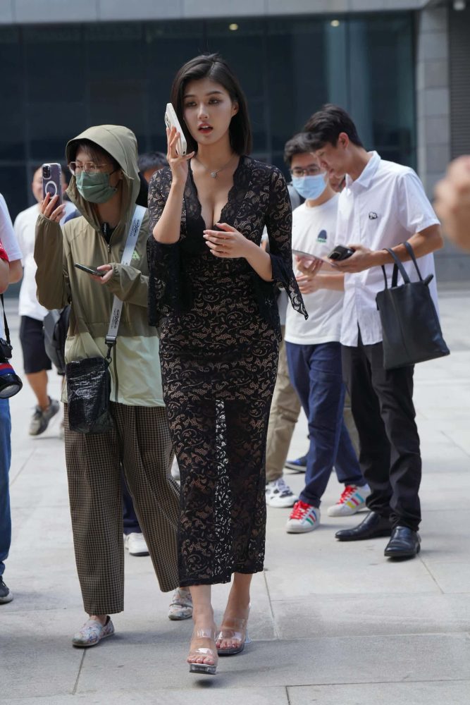 穿黑色透明长裙的姑娘 -J8257【175P】-花间社