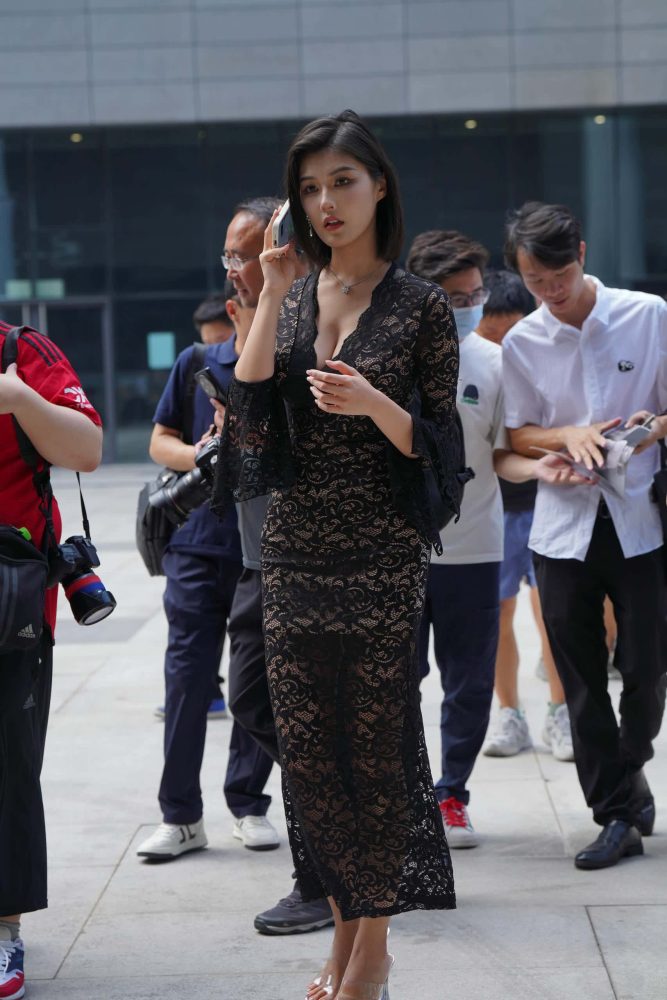 穿黑色透明长裙的姑娘 -J8257【175P】-花间社