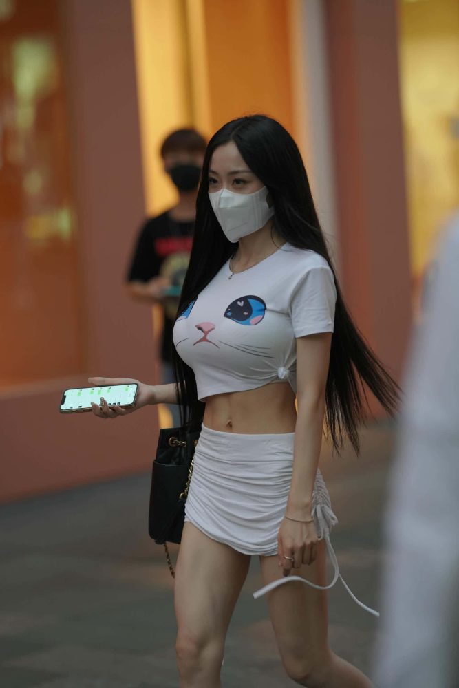 纯欲风天花板！猫咪上衣 + 褶皱裙 -P211【147P】-花间社